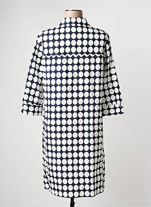 Robe mi-longue manches 3/4 manches 3/4 bleu FRANK WALDER femme