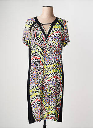 Robe mi-longue manches courtes manches courtes noir GUY DUBOUIS femme