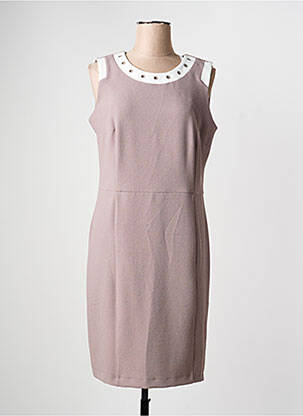 Robe mi-longue sans manche sans manche marron CHRISTINE LAURE femme