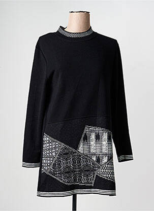 Robe pull stretch manches longues noir RODAM femme
