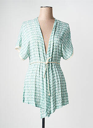 Gilet manches courtes col v vert GUITARE femme