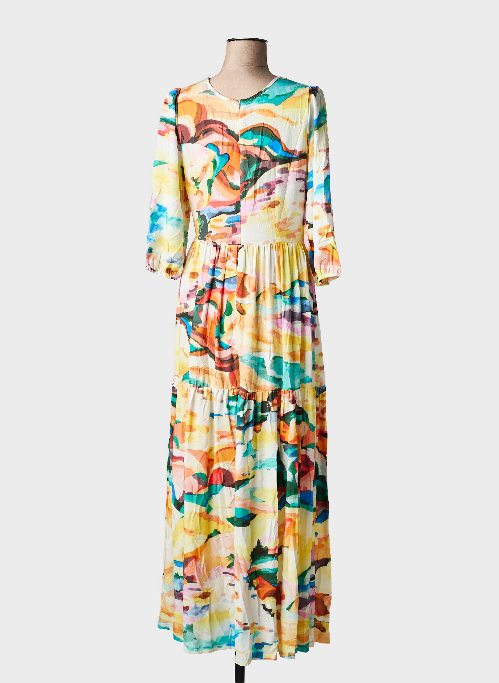 Robe longue manches courtes manches courtes jaune ALDO MARTIN'S femme