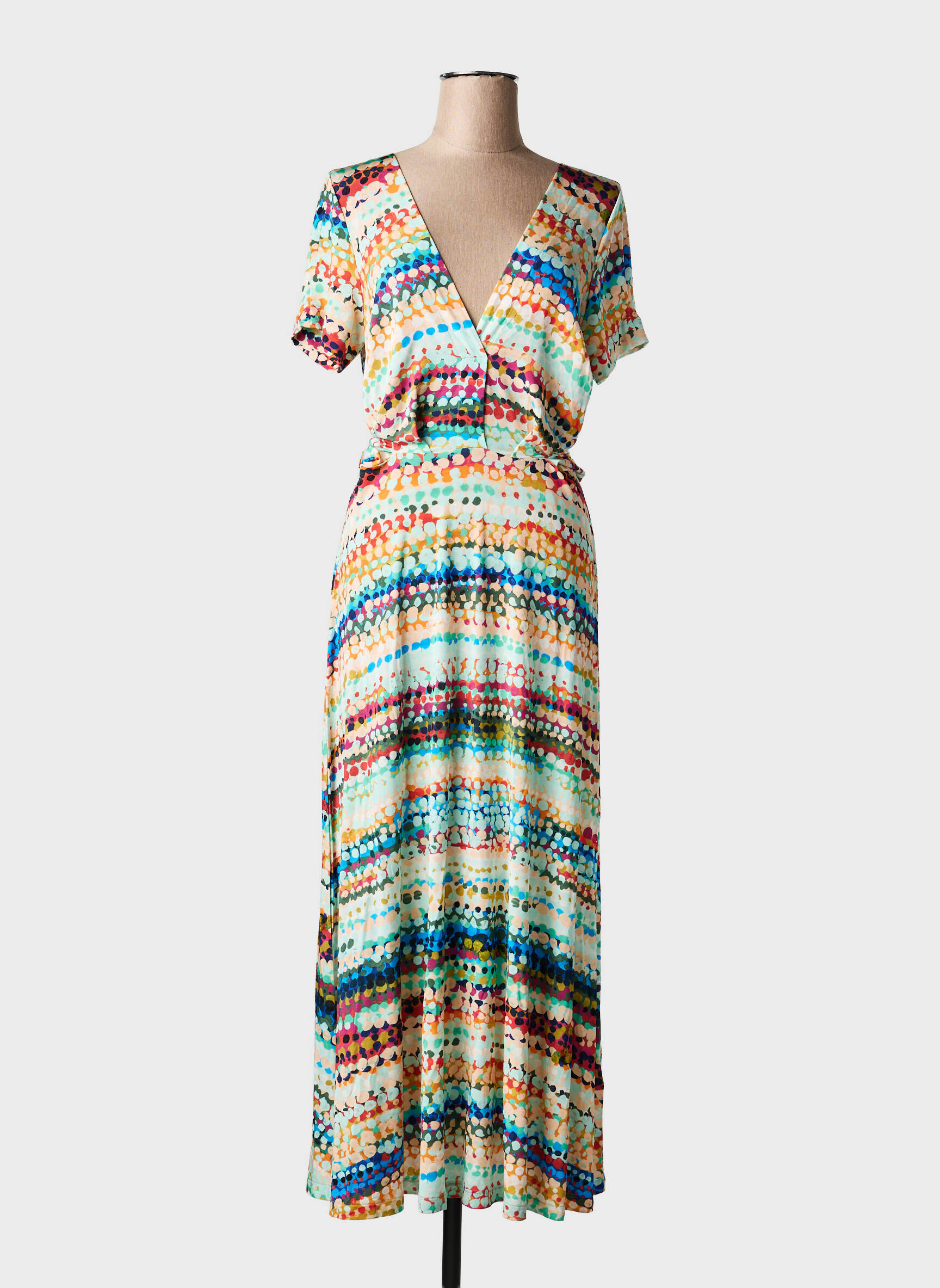 Robe longue manches courtes manches courtes vert ALDO MARTIN'S femme