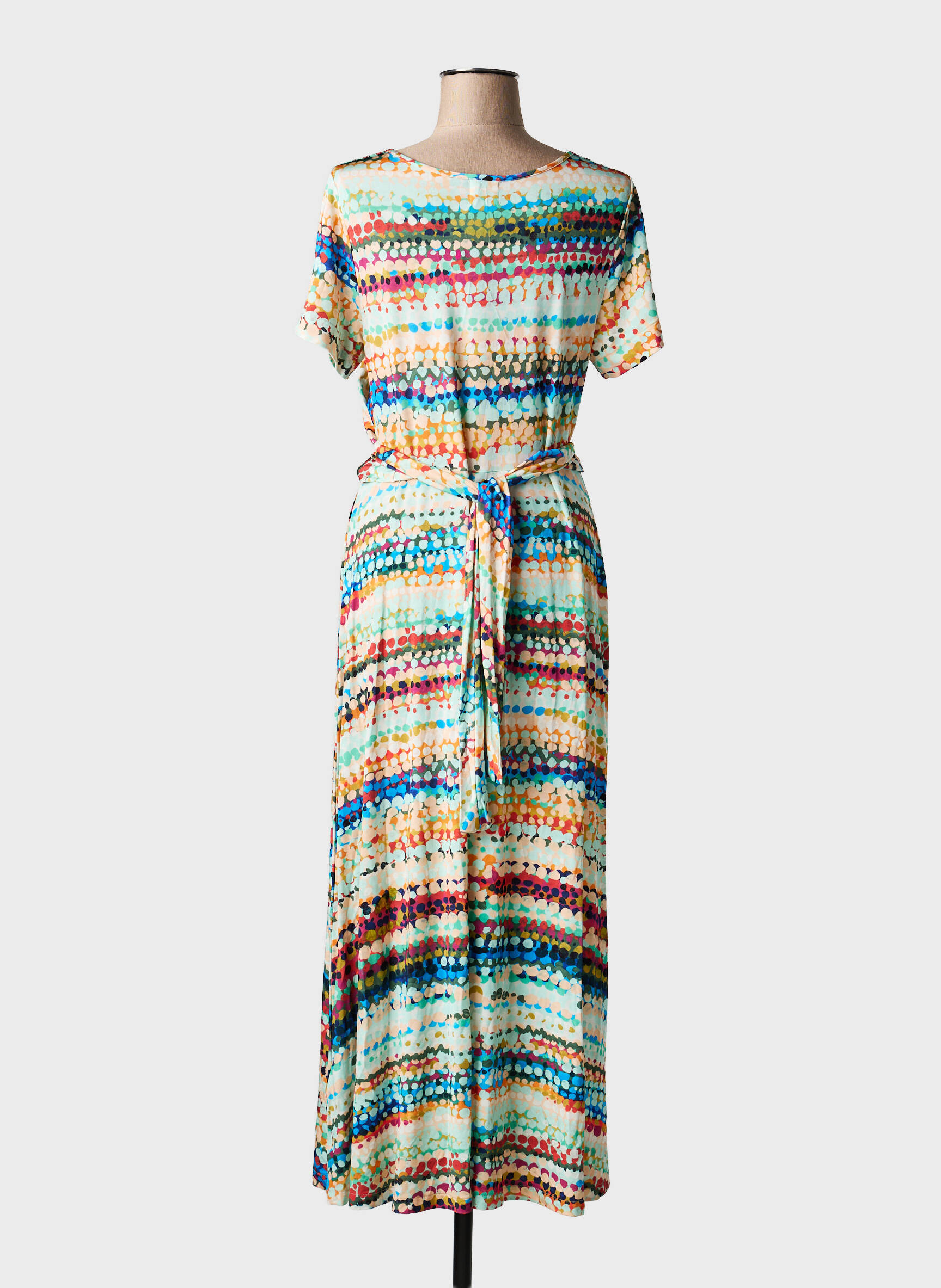 Robe longue manches courtes manches courtes vert ALDO MARTIN'S femme