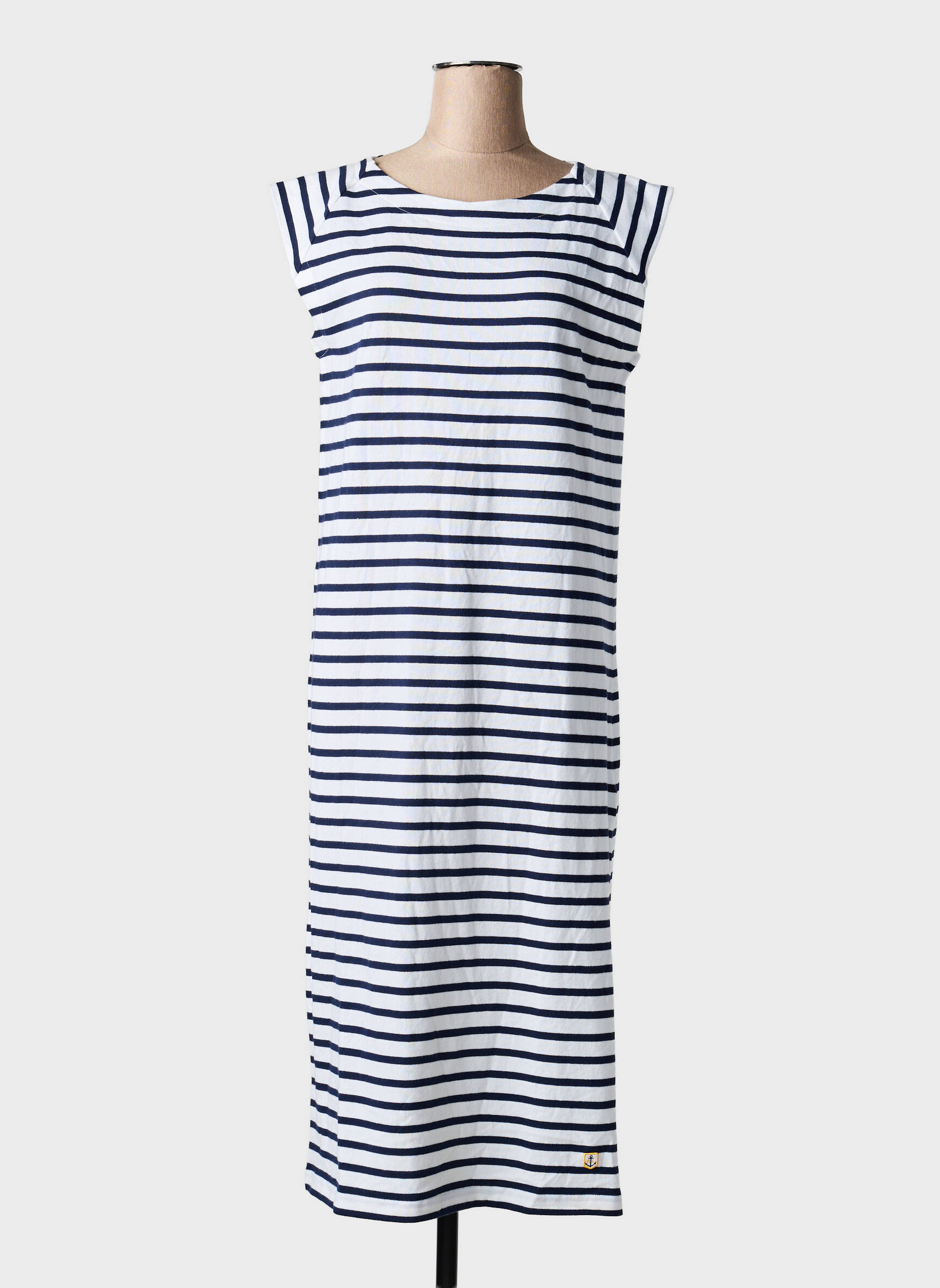 Robe longue manches courtes manches courtes bleu ARMOR LUX femme