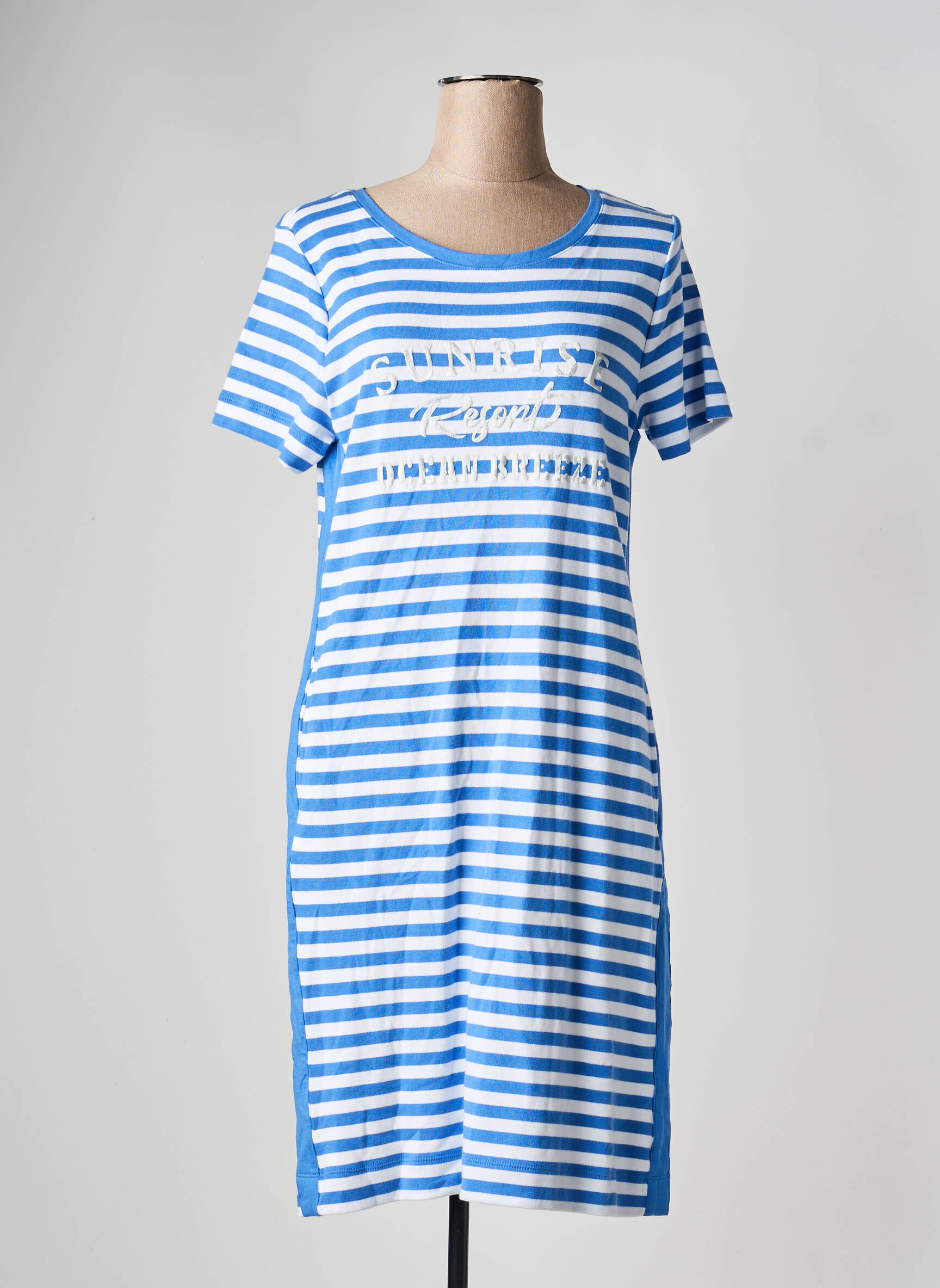 Robe mi-longue manches courtes manches courtes bleu OLSEN femme