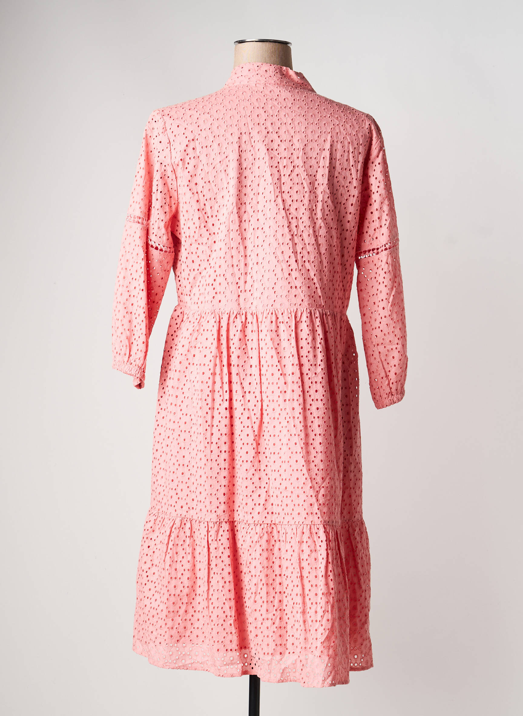 Robe mi-longue manches 3/4 manches 3/4 rose OLSEN femme