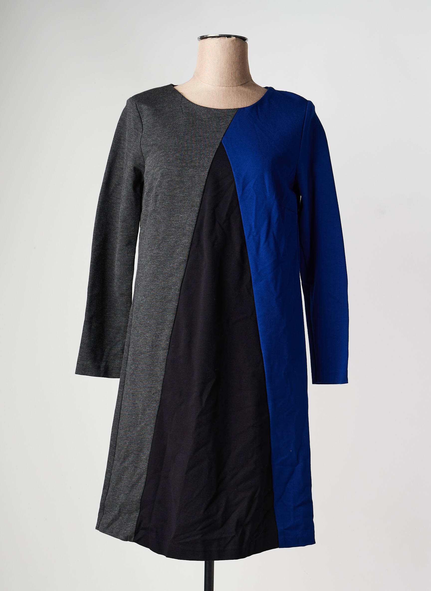 Robe courte manches 3/4 manches 3/4 gris PAUPORTÉ femme