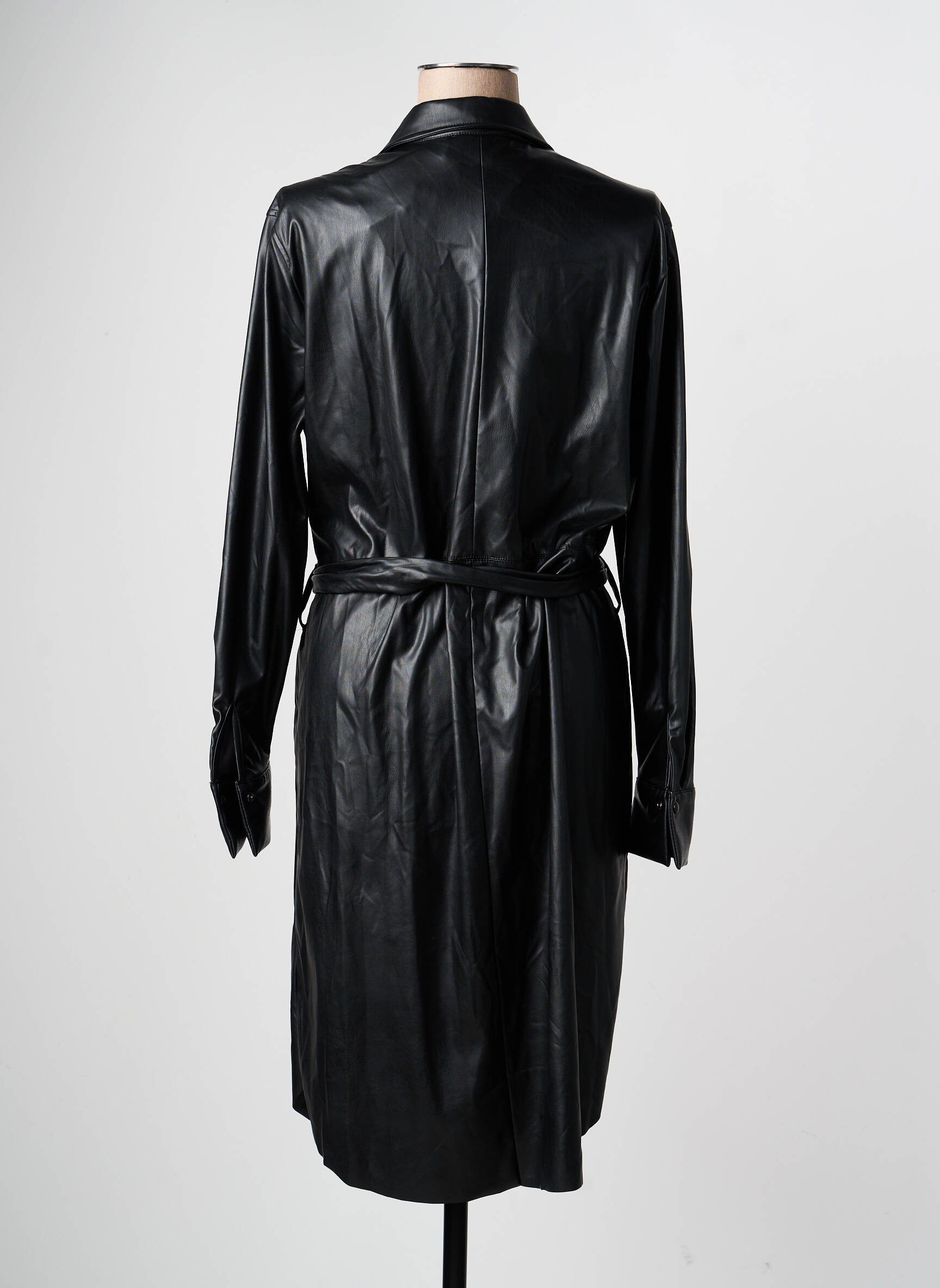 Robe mi-longue manches longues manches longues noir TONI femme