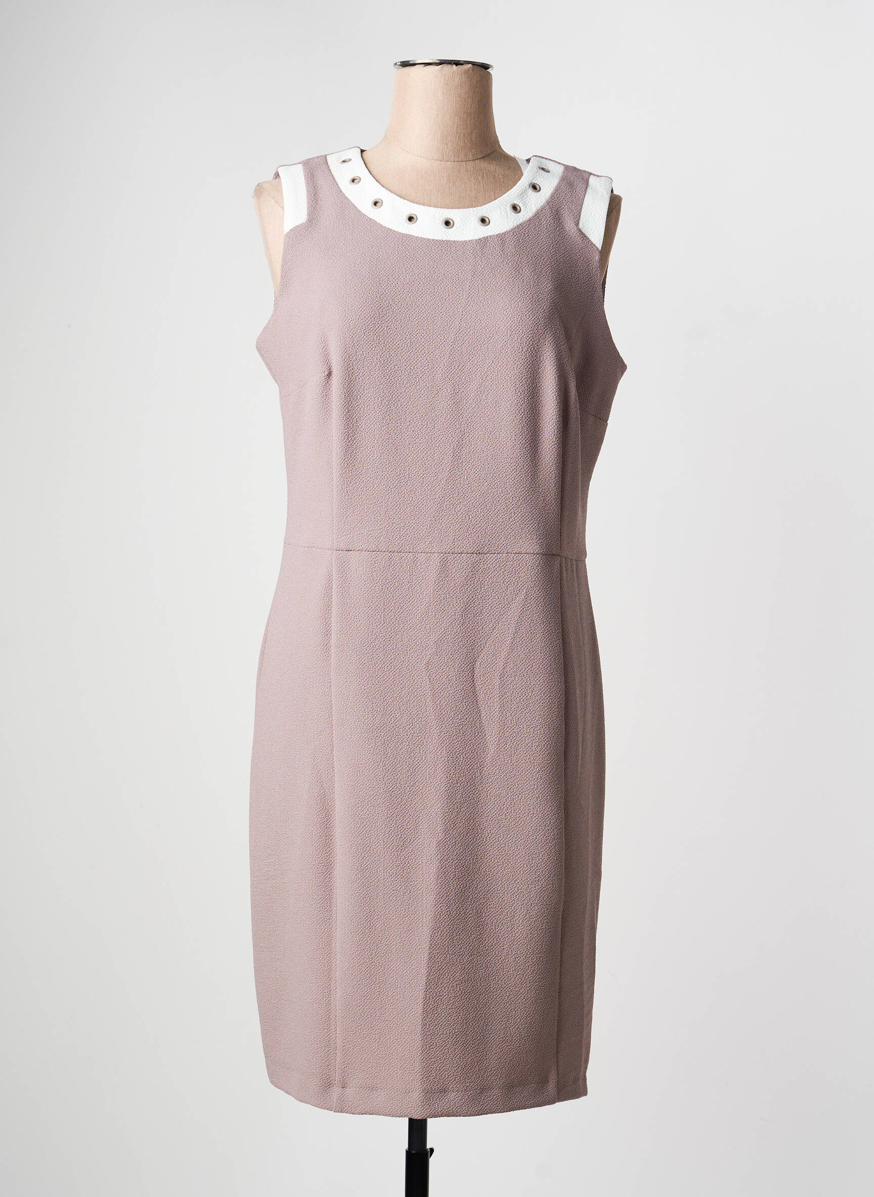 Robe mi-longue sans manche sans manche marron CHRISTINE LAURE femme