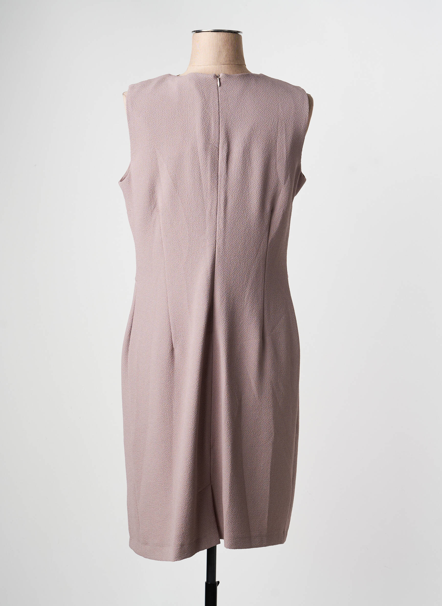 Robe mi-longue sans manche sans manche marron CHRISTINE LAURE femme