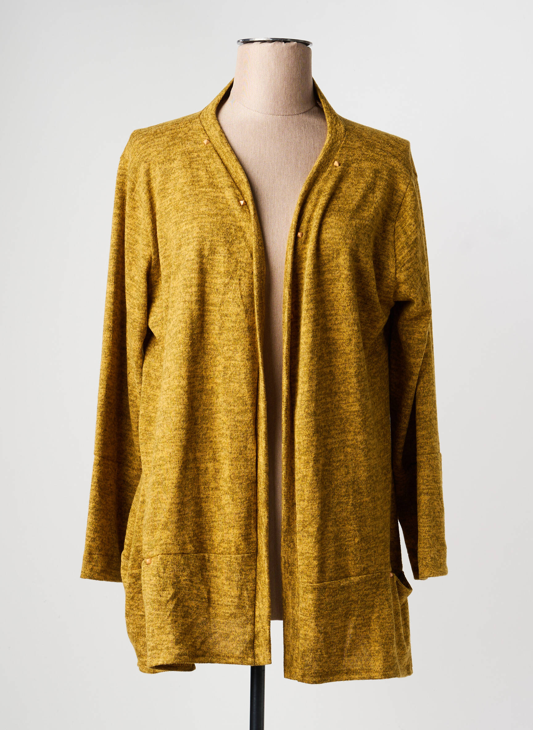Gilet manches longues stretch jaune FRANCK ANNA femme