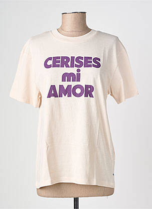 T-shirt coupe cintrée manches courtes beige LE TEMPS DES CERISES fille