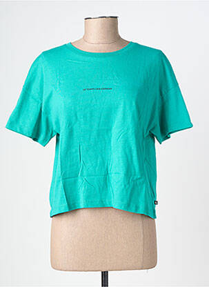 T-shirt coupe cintrée manches courtes vert LE TEMPS DES CERISES fille