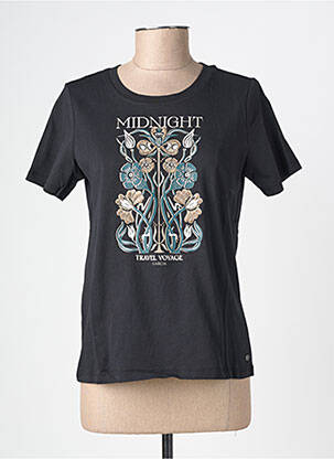 T-shirt sérigraphie manches courtes noir GARCIA femme