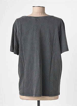 T-shirt sérigraphie manches courtes gris GEISHA femme