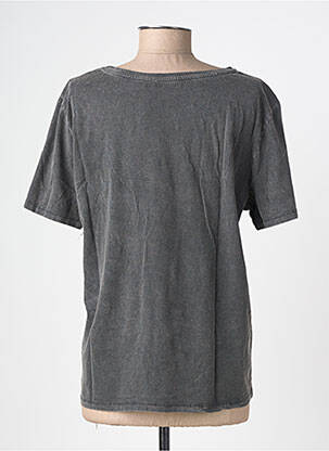T-shirt sérigraphie manches courtes gris GEISHA femme