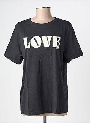 T-shirt sérigraphie manches courtes noir GARCIA femme