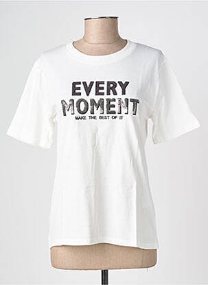 T-shirt stretch manches courtes blanc GEISHA femme