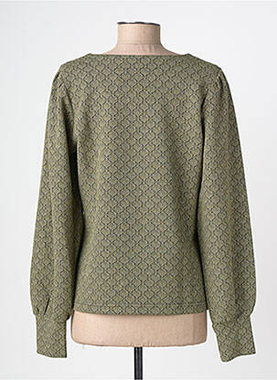 Top stretch manches longues vert GEISHA femme