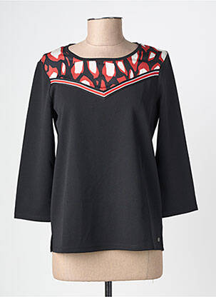 Top tissage crêpe manches longues noir GARCIA femme