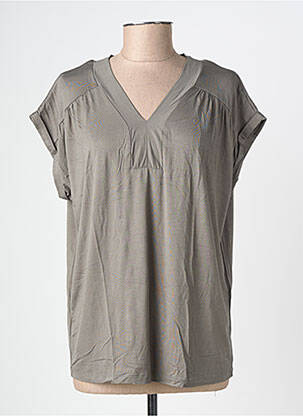 T-shirt col v manches courtes vert SOYACONCEPT femme