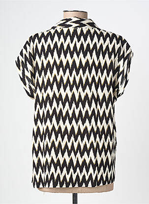 Blouse tissage crêpe manches courtes noir GARCIA femme