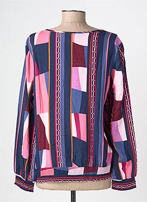 Blouse tissage popeline manches longues bleu STREET ONE femme
