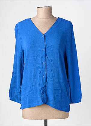 Chemisier coupe cintrée manches longues bleu STREET ONE femme