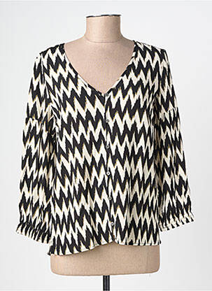 Chemisier tissage crêpe manches longues noir GARCIA femme