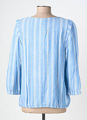 Blouse tissage popeline manches longues bleu STREET ONE femme