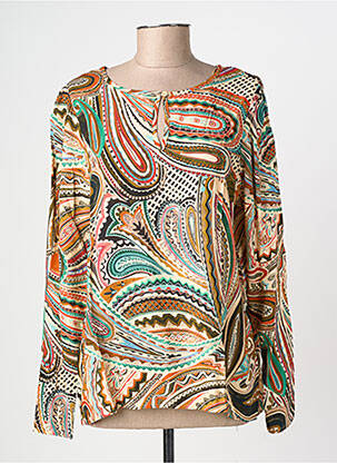Blouse col rond manches longues beige GEISHA femme
