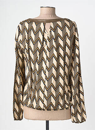 Top col rond manches longues beige GEISHA femme