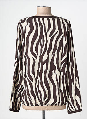 Blouse tissage popeline manches longues marron STREET ONE femme