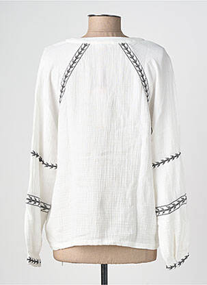 Blouse tissage popeline manches longues blanc STREET ONE femme