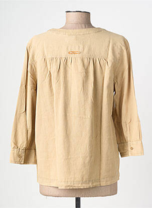 Blouse tissage popeline manches longues beige STREET ONE femme