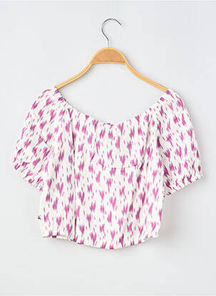Top imprimé fantaisie manches courtes violet LE TEMPS DES CERISES fille