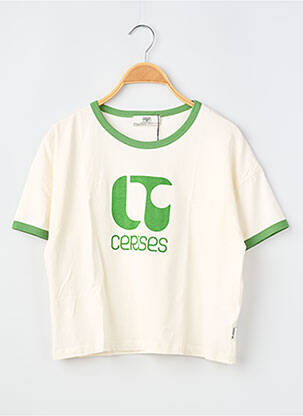 T-shirt stretch manches courtes vert LE TEMPS DES CERISES fille