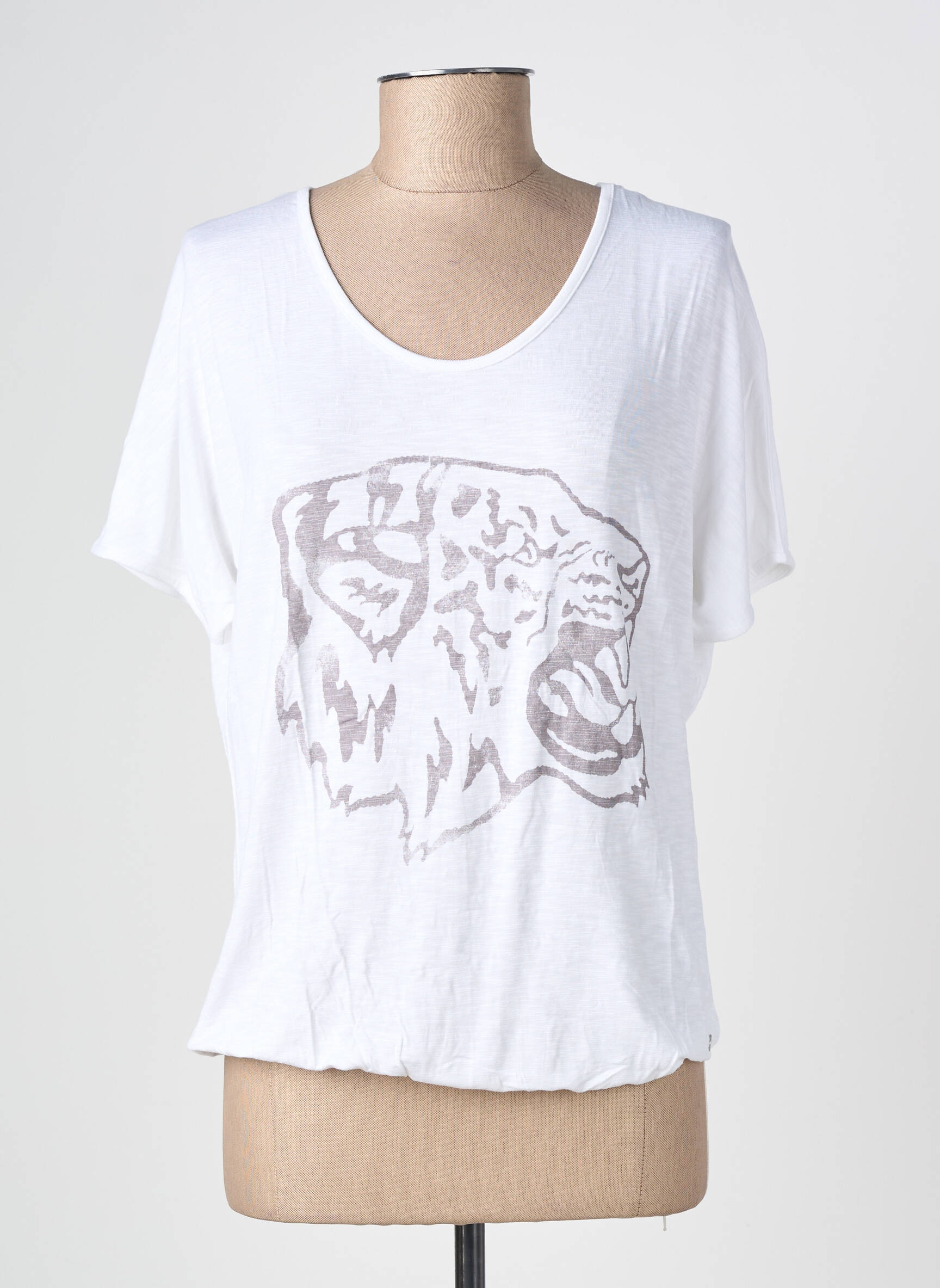 T-shirt stretch manches courtes blanc STREET ONE femme