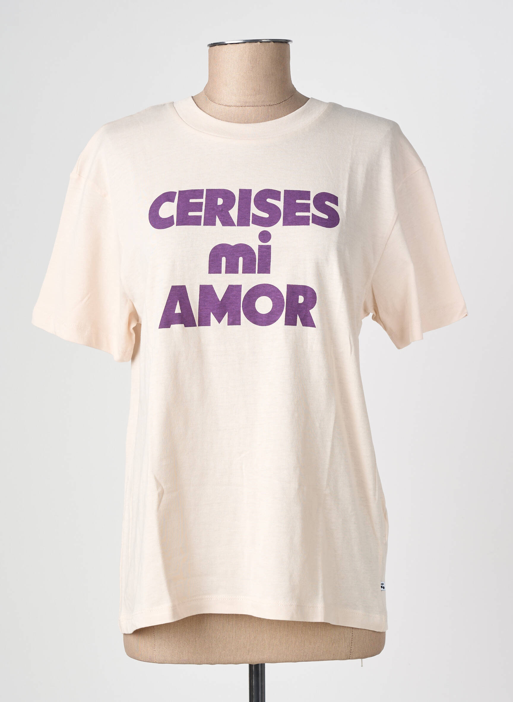 T-shirt coupe cintrée manches courtes beige LE TEMPS DES CERISES fille