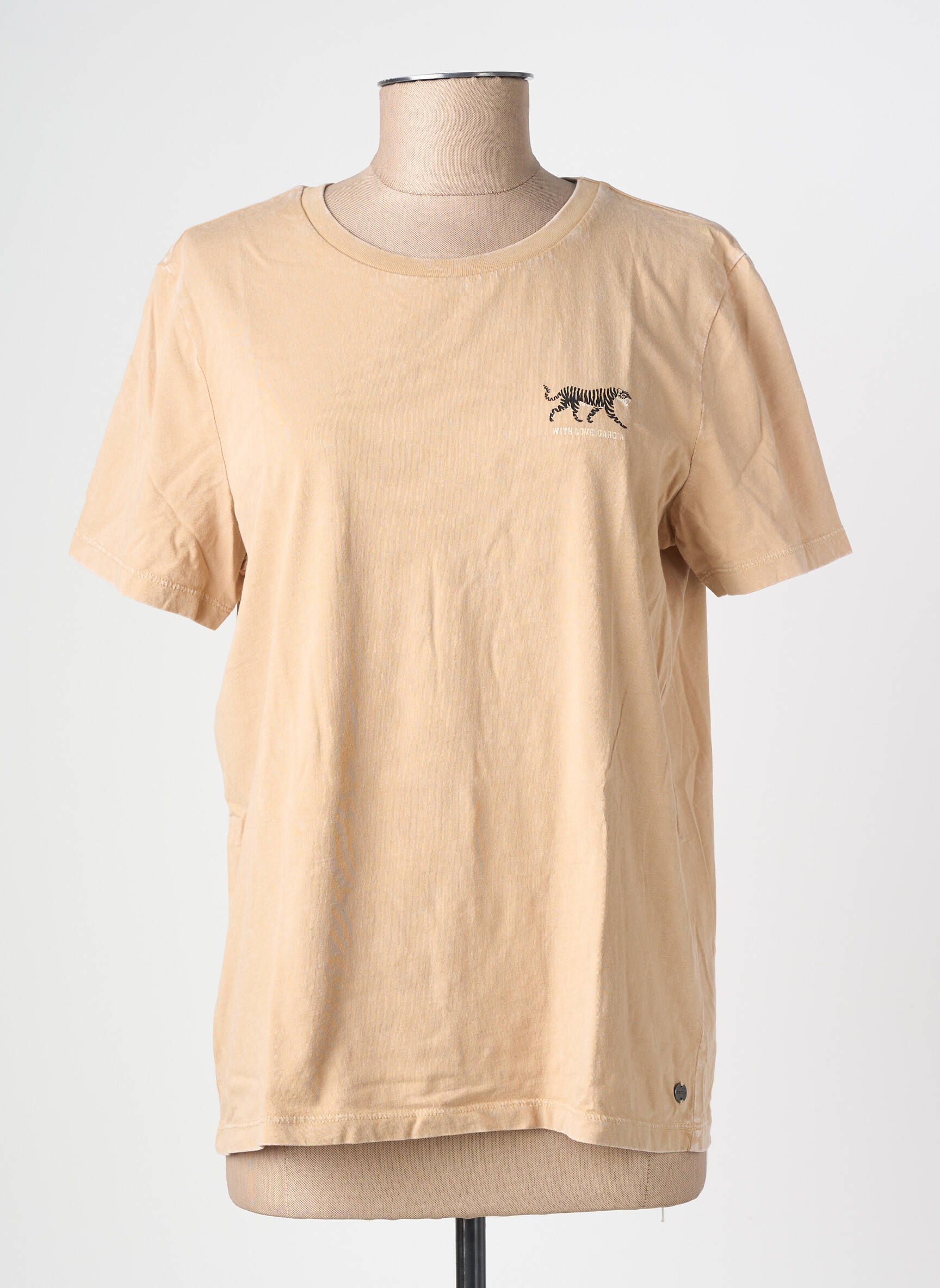 T-shirt sérigraphie manches courtes beige GARCIA femme
