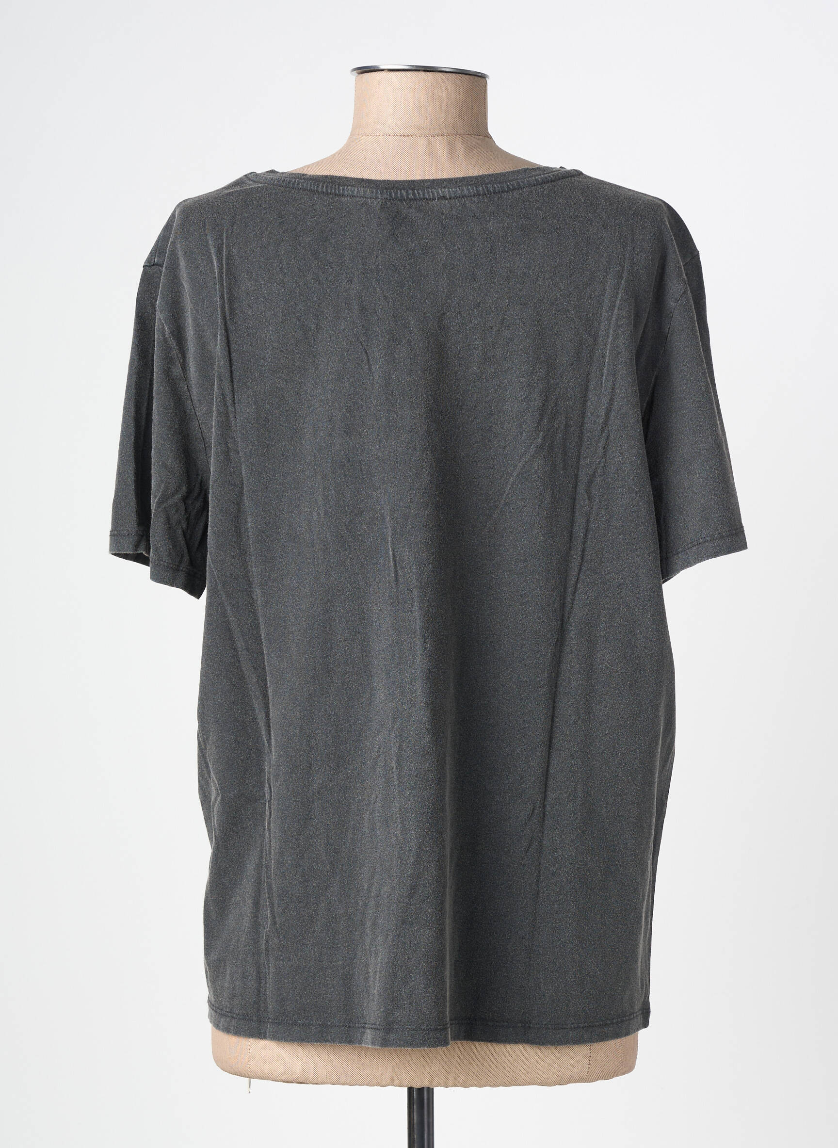 T-shirt sérigraphie manches courtes gris GEISHA femme