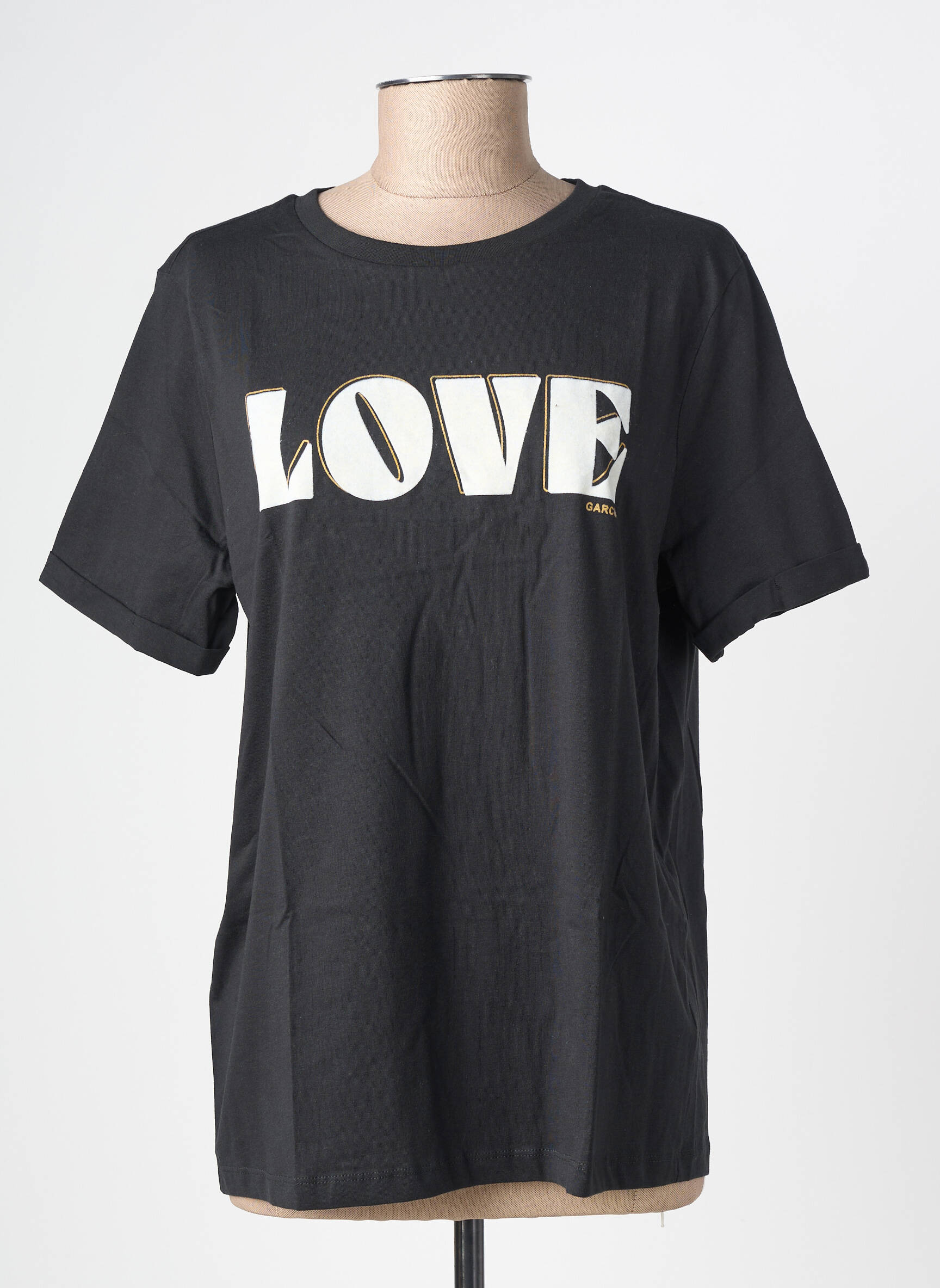 T-shirt sérigraphie manches courtes noir GARCIA femme