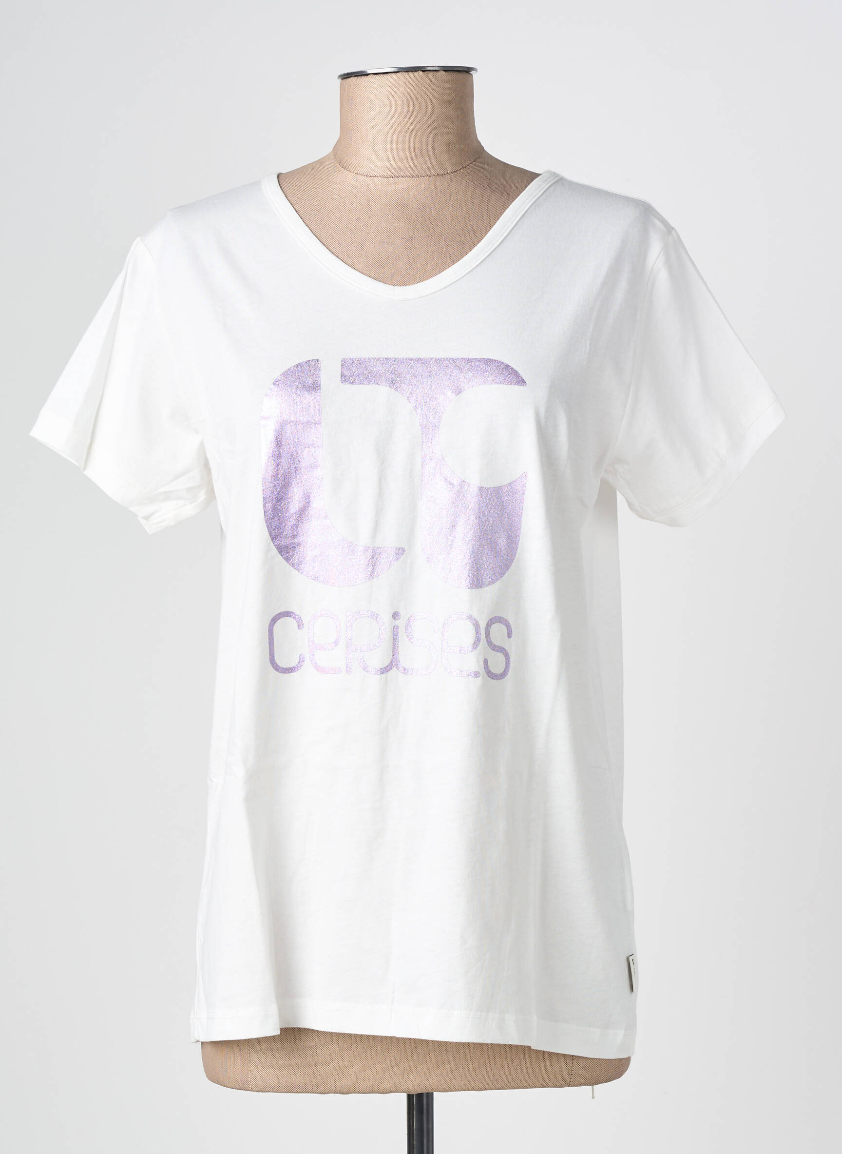 T-shirt coupe cintrée manches courtes blanc LE TEMPS DES CERISES fille