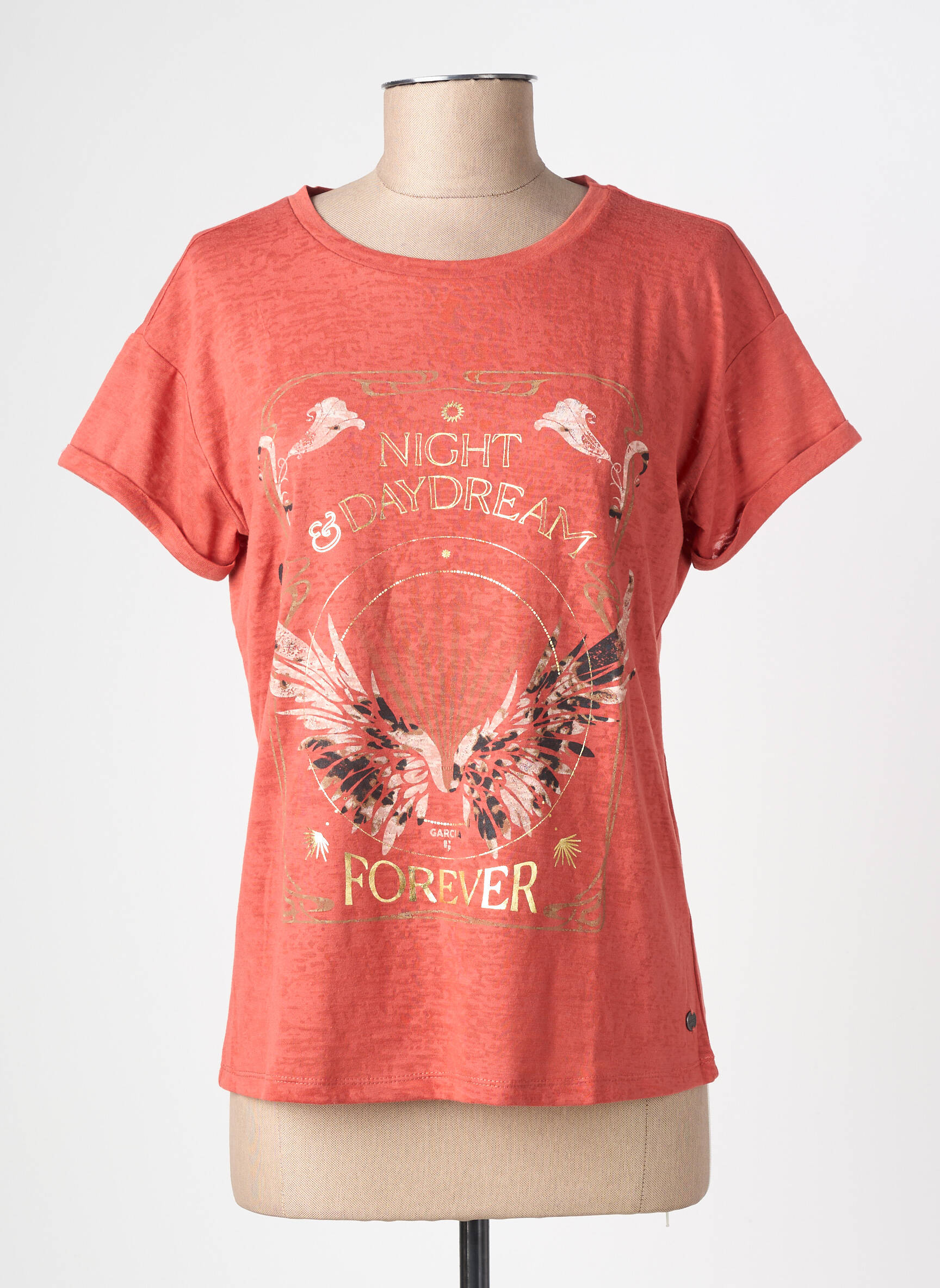 T-shirt sérigraphie manches courtes rouge GARCIA femme