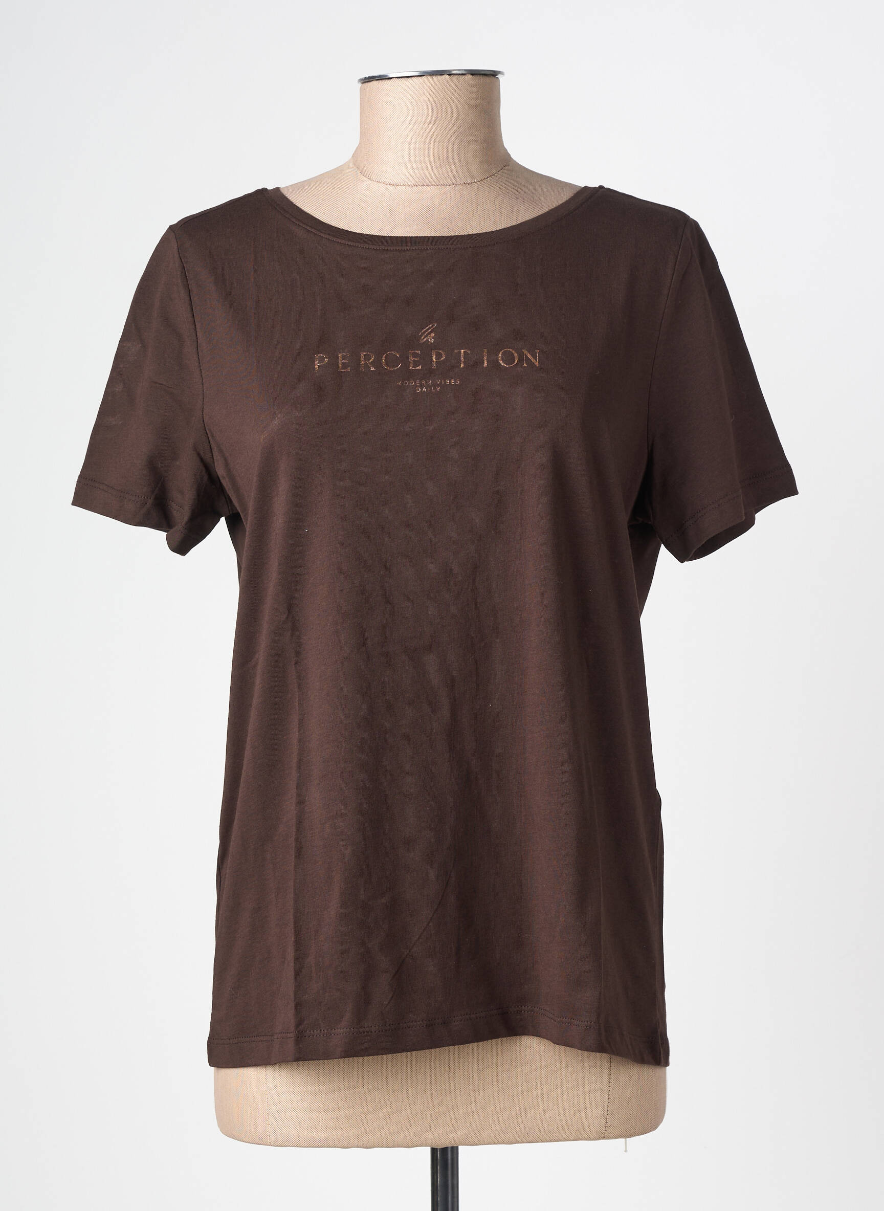 T-shirt sérigraphie manches courtes marron STREET ONE femme