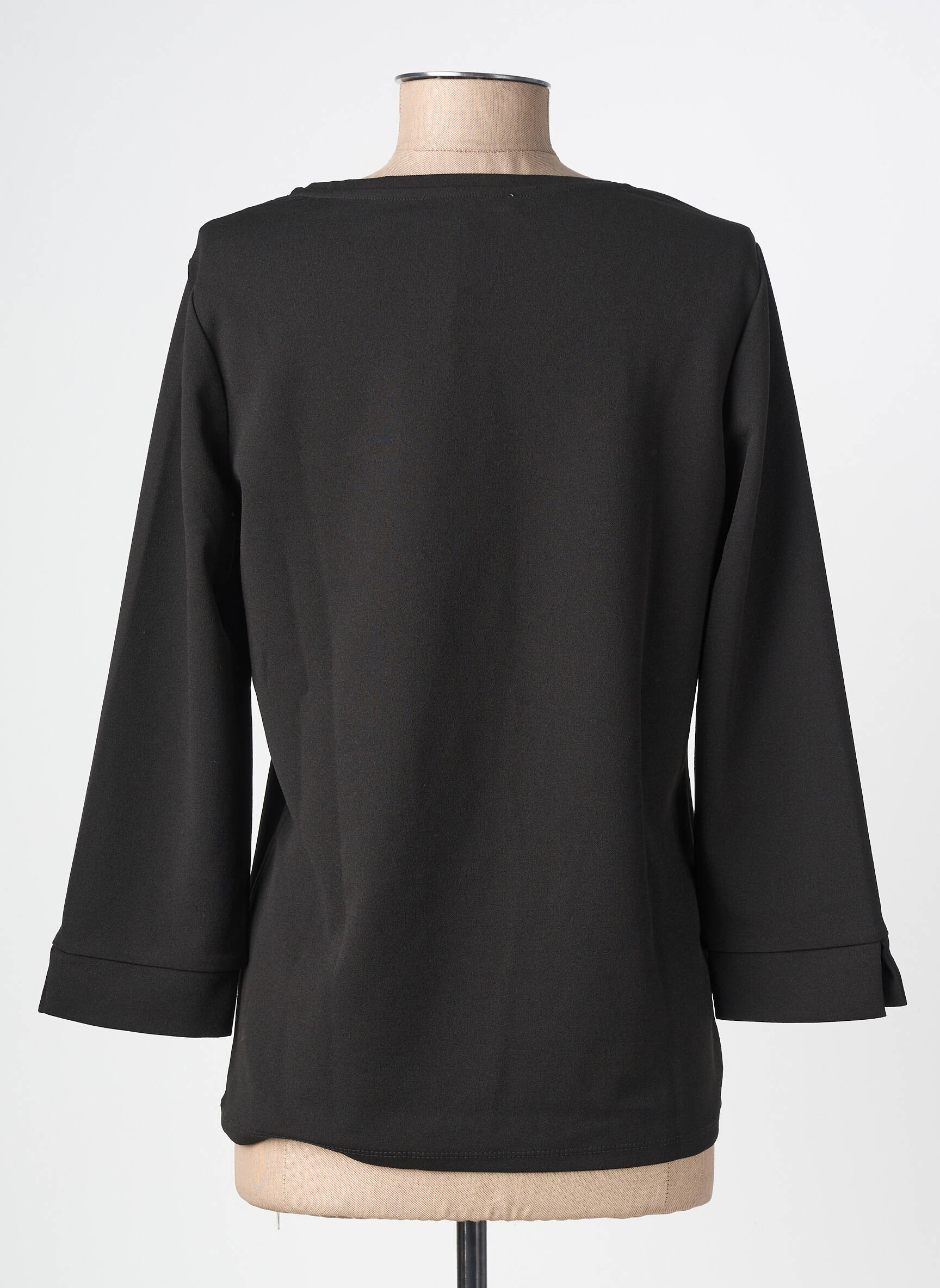 Top tissage crêpe manches longues noir GARCIA femme
