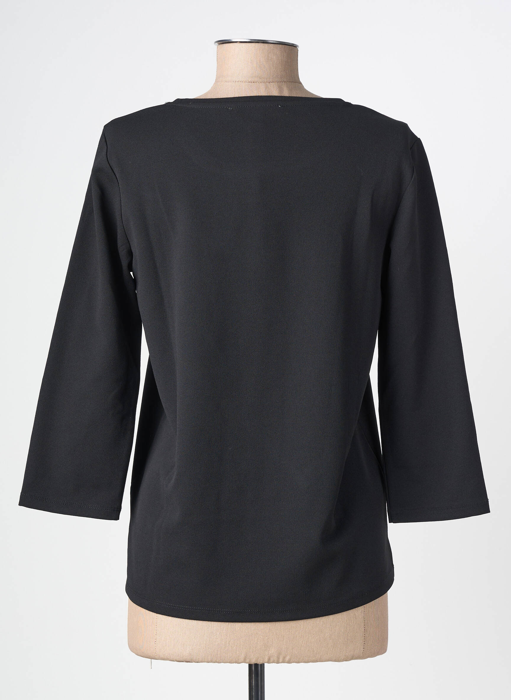 Top tissage crêpe manches longues noir GARCIA femme