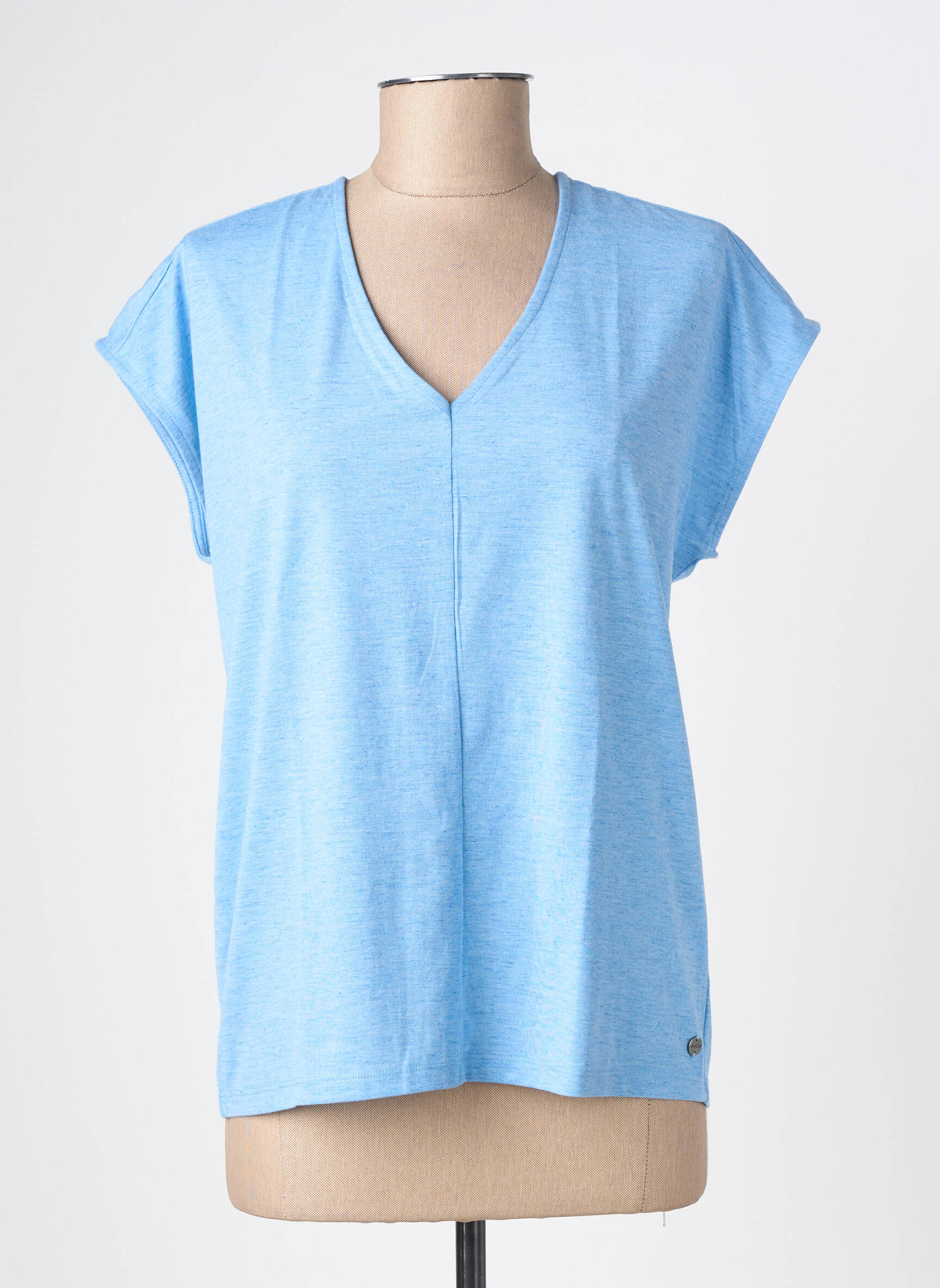 Top stretch manches courtes bleu GARCIA femme