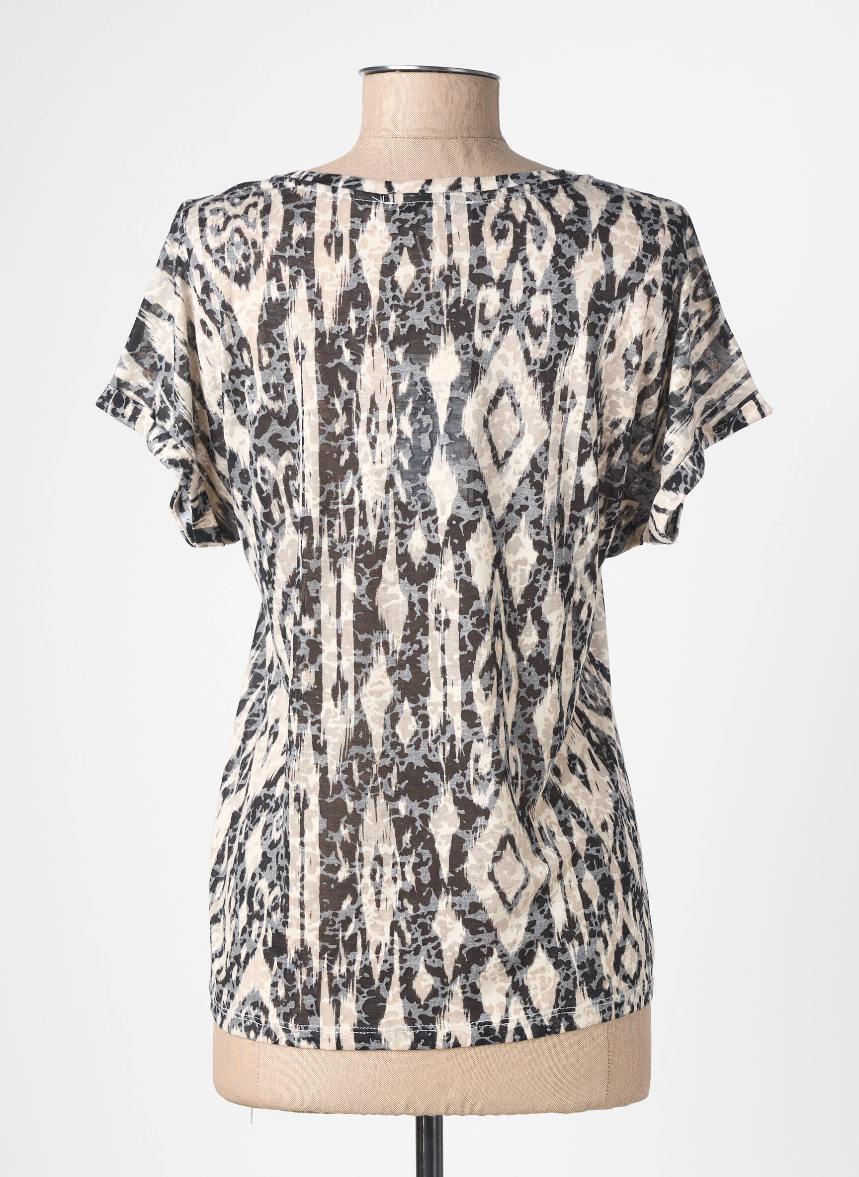 T-shirt imprimé fantaisie manches courtes noir GARCIA femme